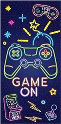 Mixed Reviews: R HORSE Neon Video Game Beach Towel - Vibrant Design but Thin Material